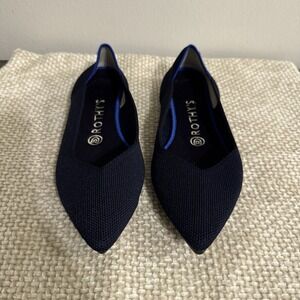 Rothy's The Point Ballet Flats Slip-On Shoes Women Sz 7.5 Navy Blue